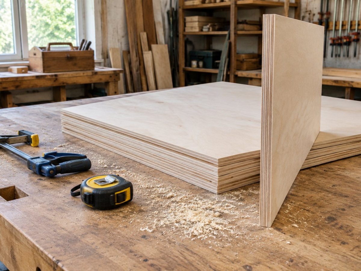 Joinery workshop — birch plywood with a visible ply edge